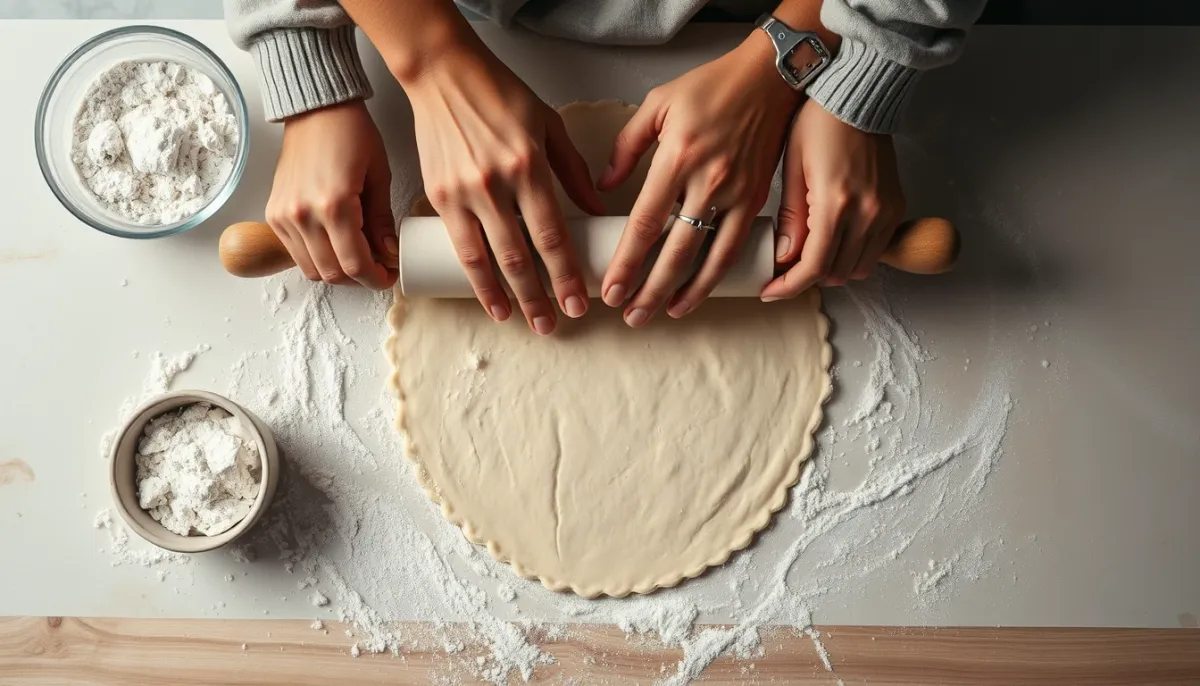 Préparation de la pâte brisée pour la quiche lorraine