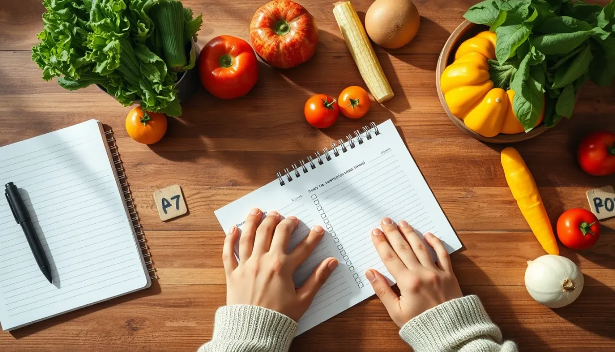 Personne écrivant une liste de courses pour un menu de Noël simple
