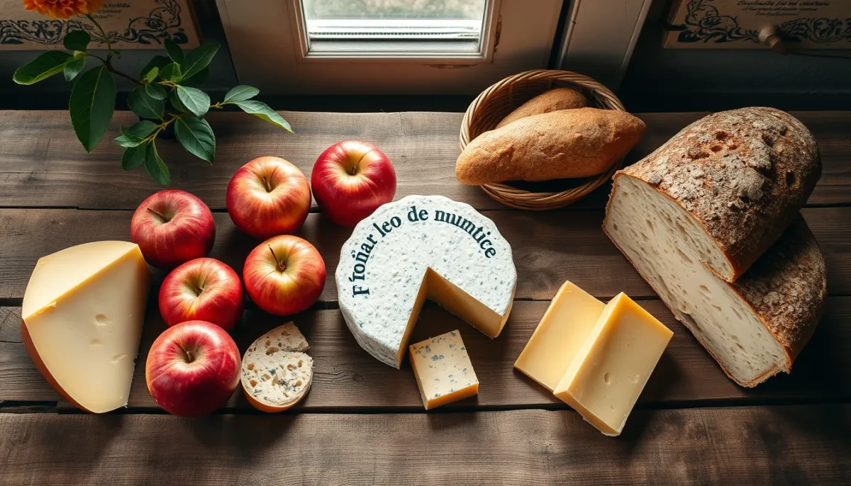 Spécialités du Pilat : fourme de Montbrison, rigotte de Condrieu et pommes